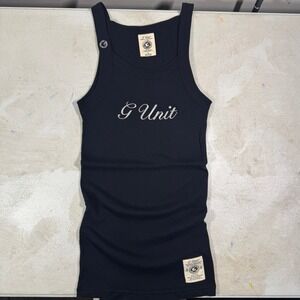 G Unit 50 Cent heavyweight Tank Top Athletic Dept @L3 Black Ribbed Knit L VTG